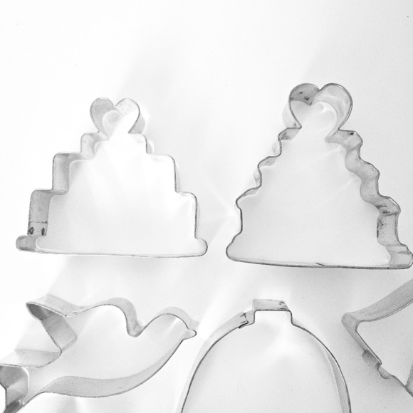 Wedding Bridal Engagement Theme Vintage Cookie Cutters (Set of 8) - Picture 2 of 5
